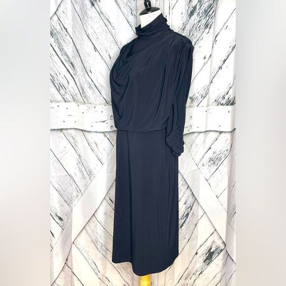 Joseph Ribkoff 3/4 Sleeve Dress Draped Overlay 8 - Picture 3 of 8